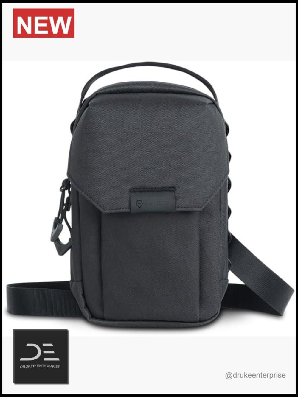 Crossbody Sling Bag with Nylon and PU Leather, Water-Resistant, Multiple Pockets